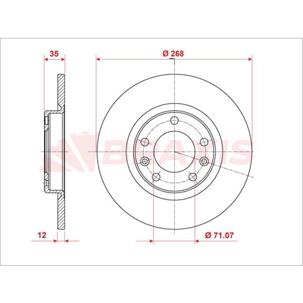 Fren Diski Arka 308 13> / C4 Pıcasso 13>  Düz 268Mm