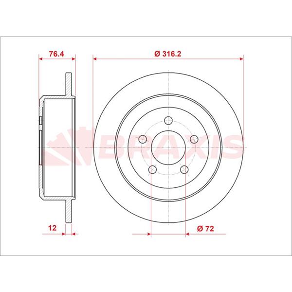 Arka Fren Diski Jeep Cherokee 08>  Dodge Nıtro 06>12