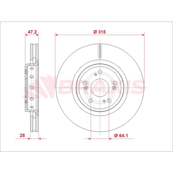 Fren Diski Ön Honda Crv 1.6 Dtec-2.2 Dtec 2012-> (315X5)