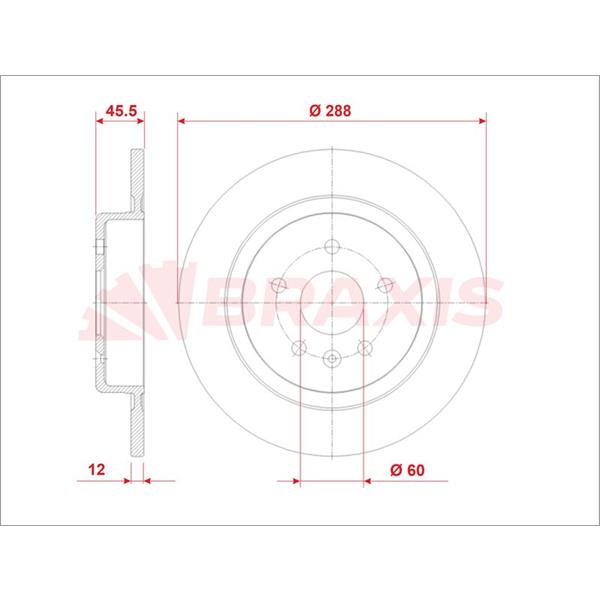Fren Diski Arka  Opel Astra K 15> 16 Jant 288Mm