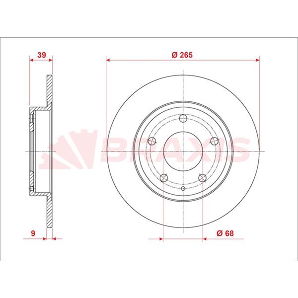 Fren Diski Arka Düz Mazda 3 13-> (265X5)