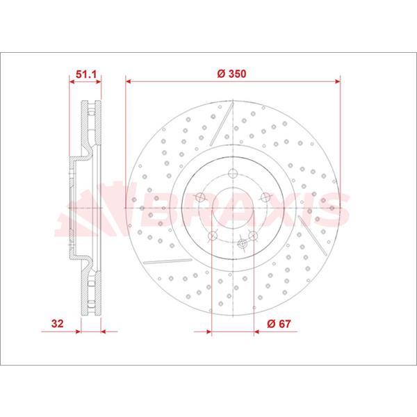 Fren Diski Ön A-Class W176 Amg A 45 4-Matic 15 > 18 Cla Coupe C117 Amg Cla 45 4-Matic 15 > 19