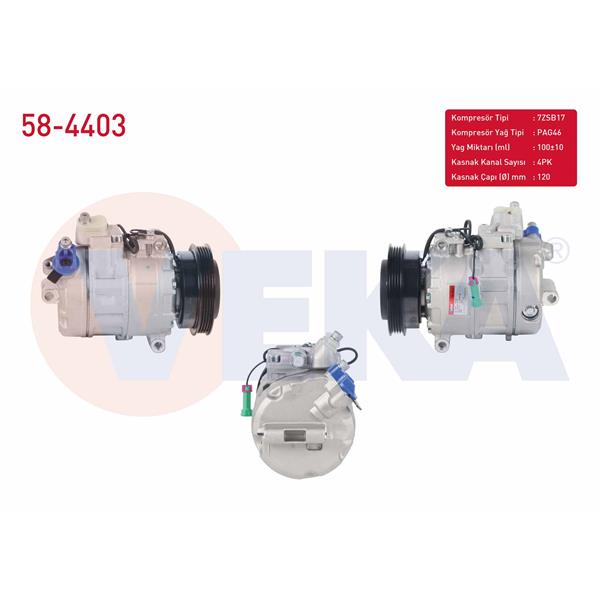Klima Kompresoru 4Pk 120Mm Audi A4 1.6 1994-2001/ A6 1.9 Tdı 1997-2004/ Skoda Superb 1.9 Tdı 2002-2010/ Volkswagen Passat 1.9 Tdı 2000-2005