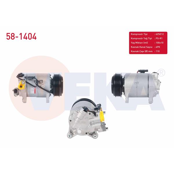 Klima Kompresoru 6Pk 110Mm Bmw 2 Serisi (F45) 216D 2014-/ 5 Serisi (F10) 520 D 2010-/ X1 (F48) 2.0D 2014-/ X3 (F25) Xdrive 2.0D 2010-