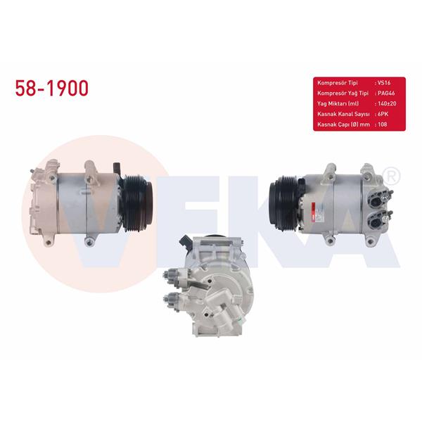 Klima Kompresoru 6Pk 108Mm Ford Focus Iıı 1.6 Tdcı 2011-2015/ Fiesta Vı 1.5 Tdcı 2008-2012/ B-Max 1.5 Tdcı 2012-