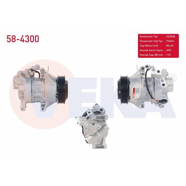 Klima Kompresoru 6Pk 110Mm Toyota Yaris (_Cp10) 1.0İ - 1.3İ 1999-2005