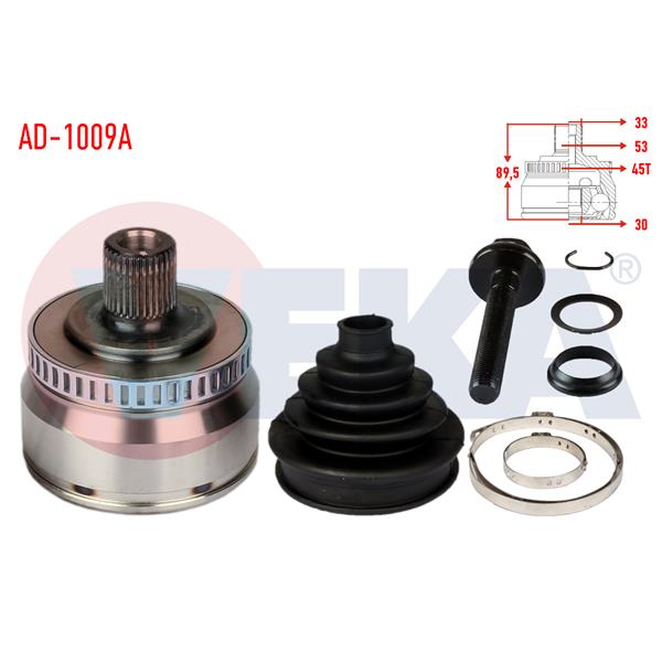 Aks Kafası Ön Dış Volkswagen Passat (3B2) 1.8 T Absli 45 Dıs 33X30x53 Uzunluk 89,5Mm 1996-2000