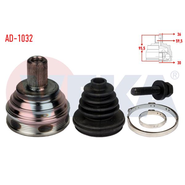 Aks Kafası Ön Dış Volkswagen Golf V (1K1) 1.6İ 36X30x59.5Mm Uzunluk 95.5Mm 2003-2009