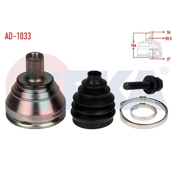 Aks Kafası Ön Dış Volkswagen Caddy Iıı (2Ka,2Kh,2Ca,2Ch) 1.9 Tdı  36X27x59.5 Uzunluk 105Mm 2004-2010