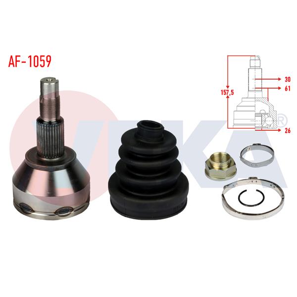 Aks Kafası Ön Dış Alfa Romeo 159 (939) 1.9 Jtdm 30X26x61 Uzunluk 157,5Mm 2006-2011