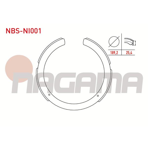 El Fren Balata Yapıstırma Aksesuarlı 189,2X25,4Mm Ssangyong Actyon I 2.0 Xdı 2005-2012/ Korando 2.9 1996-2010/ Musso 2.2 - 2.9 1993-2004