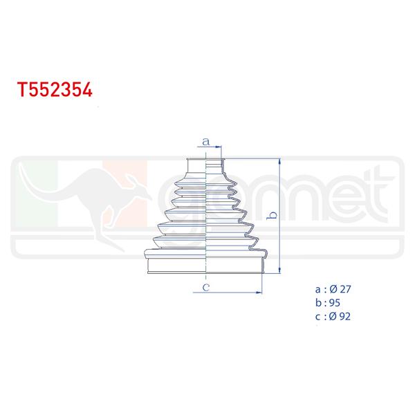 Aks Körüğü Kiti iç Termoplastik Opel Astra J 1.6 Cdtı 27X95x92 2009-2016 / insignia 2.0 Cdtı 2008- / Merıva B 1.7 Cdtı 2010- / Zafıra C 1.6 Cdtı 2014-