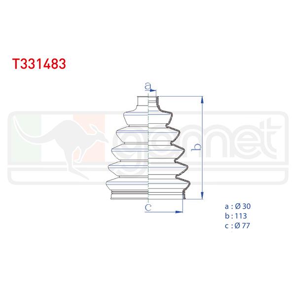 Aks Körüğü Kiti Sağ Dıs Termoplastik Renault Kangoo (Kw0/1) 1.5 Dcı 30X113x77 2008- / Citroen C2 (Jm) Vtr-Vts 1.6 2003-2009 / C3 (Fc) 1.6 2002-2009