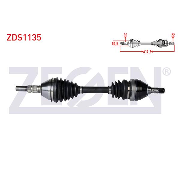 Komple Aks Sol On Opel Vectra C 1.6 16V Uzunluk 617,5Mm 2002-2008